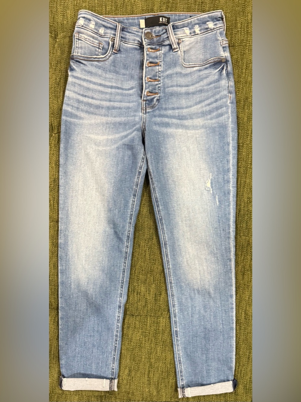 KUT From The Kloth Women’s Rachael Fab Ab Mom Jeans Button Fly High Rise Size 0 - Picture 2 of 7
